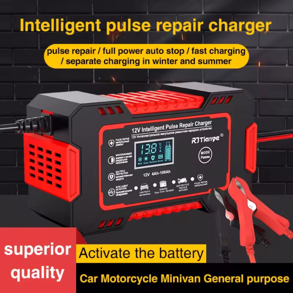Car & motorcycle battery charger